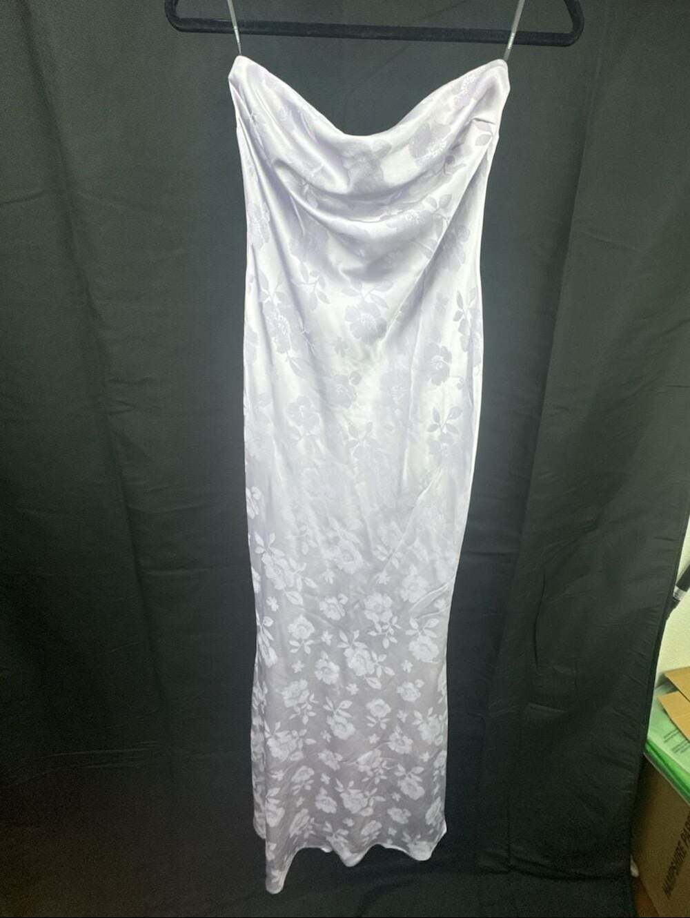 Forever 21 Dusty Lavender Floral Jacquard Cowl Neck Maxi Dress